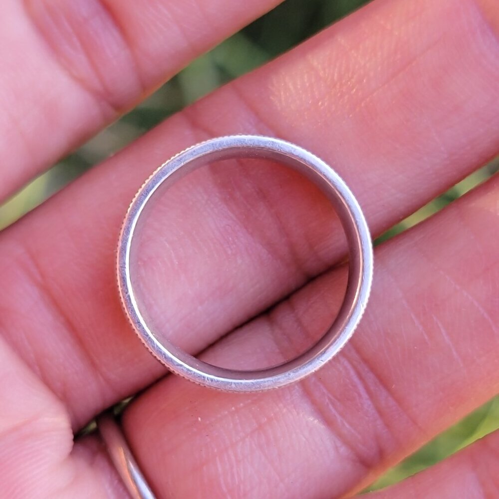 Exquisite Solid 925 Sterling Silver Wide Etched R… - image 3